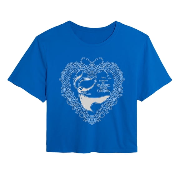 The Nightmare Before Christmas - Zero Coquette - Juniors Cropped Graphic T-Shirt