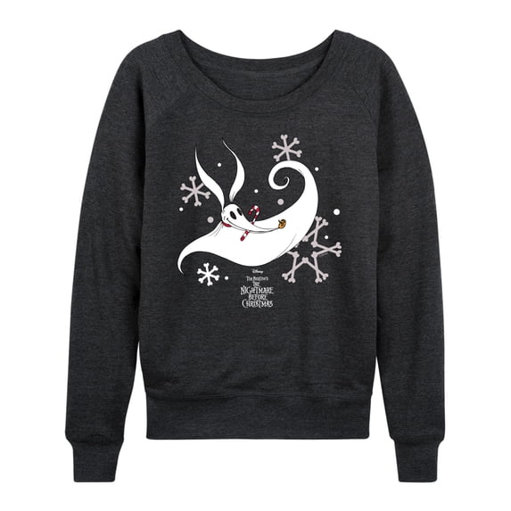 The Nightmare Before Christmas - Zero Snowflakes - Women's French Terry Long Sleeve Pullover