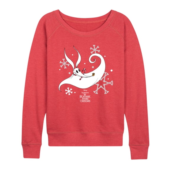 The Nightmare Before Christmas - Zero Snowflakes - Women's French Terry Long Sleeve Pullover