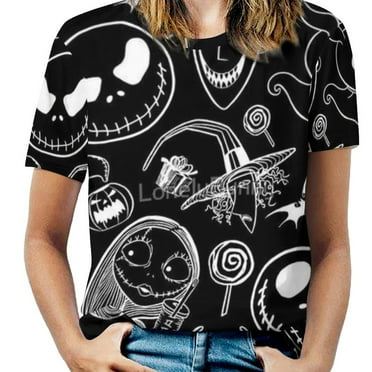 The Nightmare Before Christmas t-shirts womens short sleeve tops L
