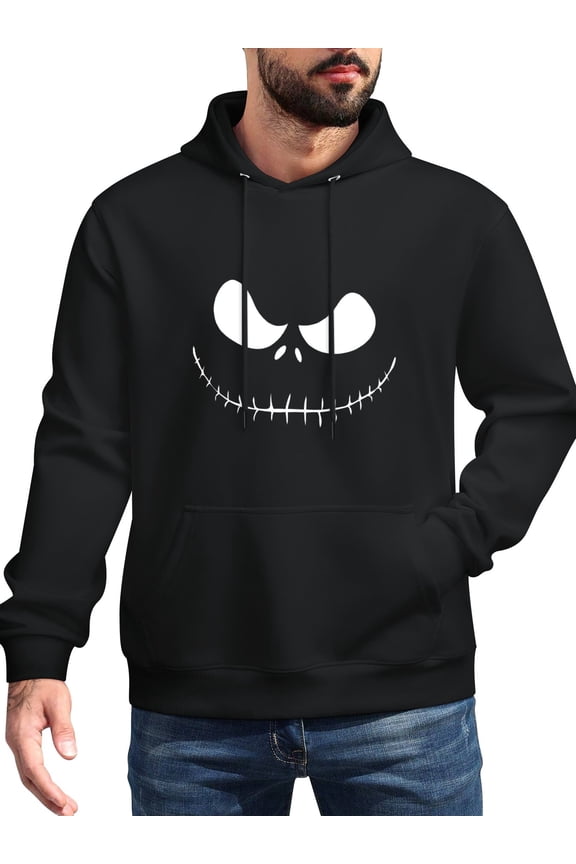 The Nightmare before Christmas Men's Stick Hooded Sweatshirt,Unisex Novelty Sweatshirts Cool Printed Pullover Hoody Hoodie with Pocket