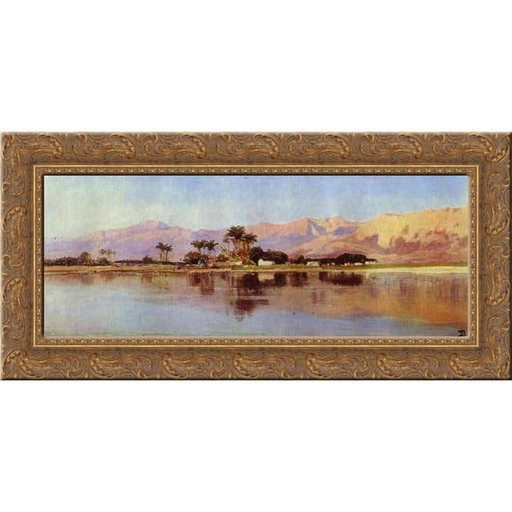The Nile 24x15 Gold Ornate Wood Framed Canvas Art by Polenov, Vasily