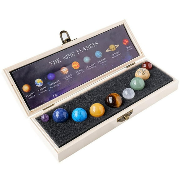 The Nine Planets Solar Decor Tumbled Crystal Gemstones Ball Set N9S9
