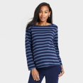 thumbnail image 1 of The Nines by HATCH Long Sleeve Jersey Maternity Blouse Navy Striped XXL, Blue St, 1 of 1