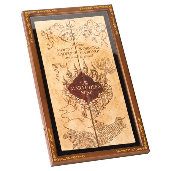 The Noble Collection Harry Potter The Marauder's Map Display Case - Elegant Wooden Case for Mar