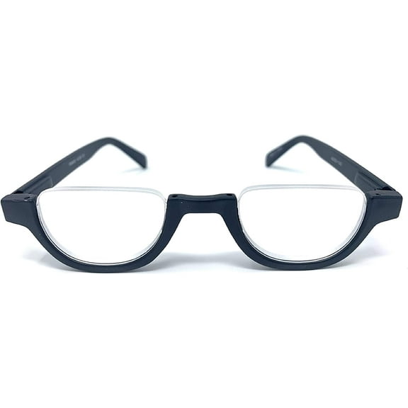 The Noble Semi-Rimless Half Reader Half Moon Reading Glasses, 1.25 Black