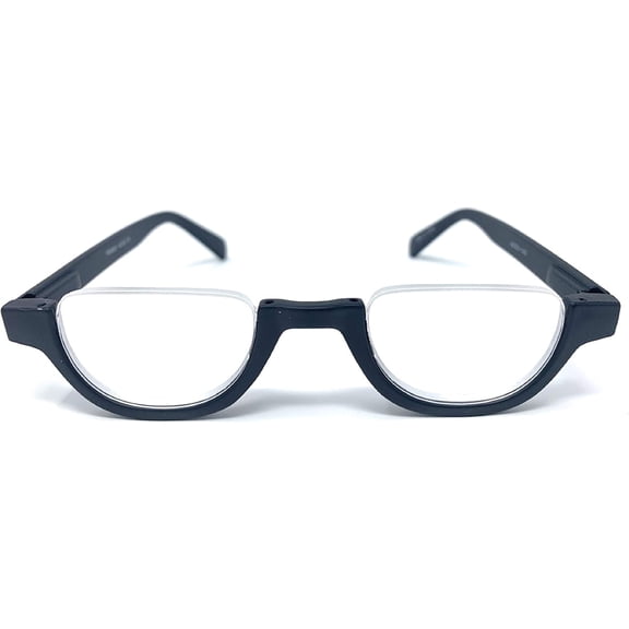 The Noble Semi-Rimless Half Reader Half Moon Reading Glasses, 2.00 Black