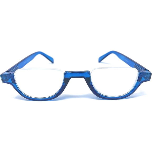 The Noble Semi-Rimless Half Reader Half Moon Reading Glasses, 2.25 Blue