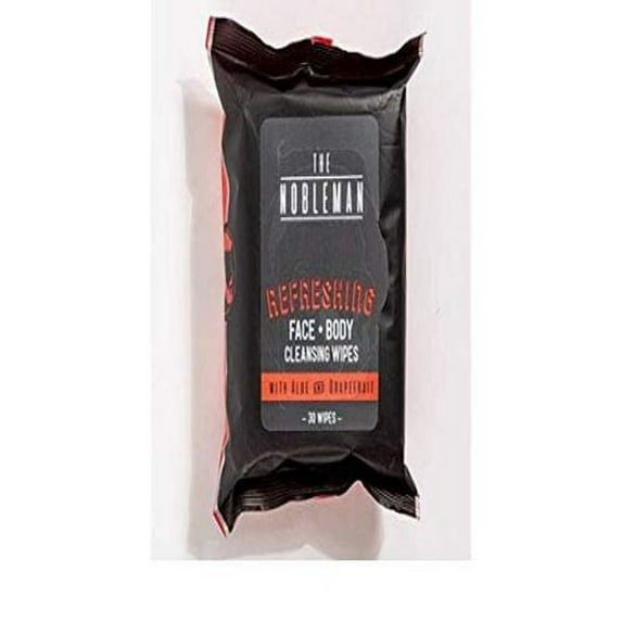 The Nobleman Face and Body Cleansing Wipes, Refreshing, 30 Ea, 3 Pack