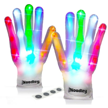 The Noodley LED Gloves for Kids, Light Up Skeleton Gloves Cool Toys for Boys and Teens