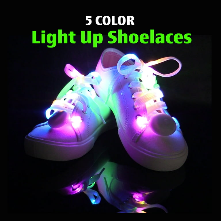 The Noodley LED Light Up Multi-color Glow Shoelaces for Kids, Boys