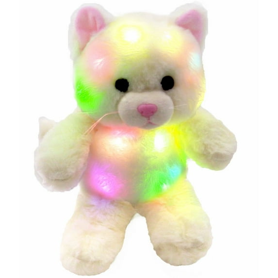 The Noodley LED Light up Plush Toy 12 in Kitty Cat Stuffed Animal Night Light