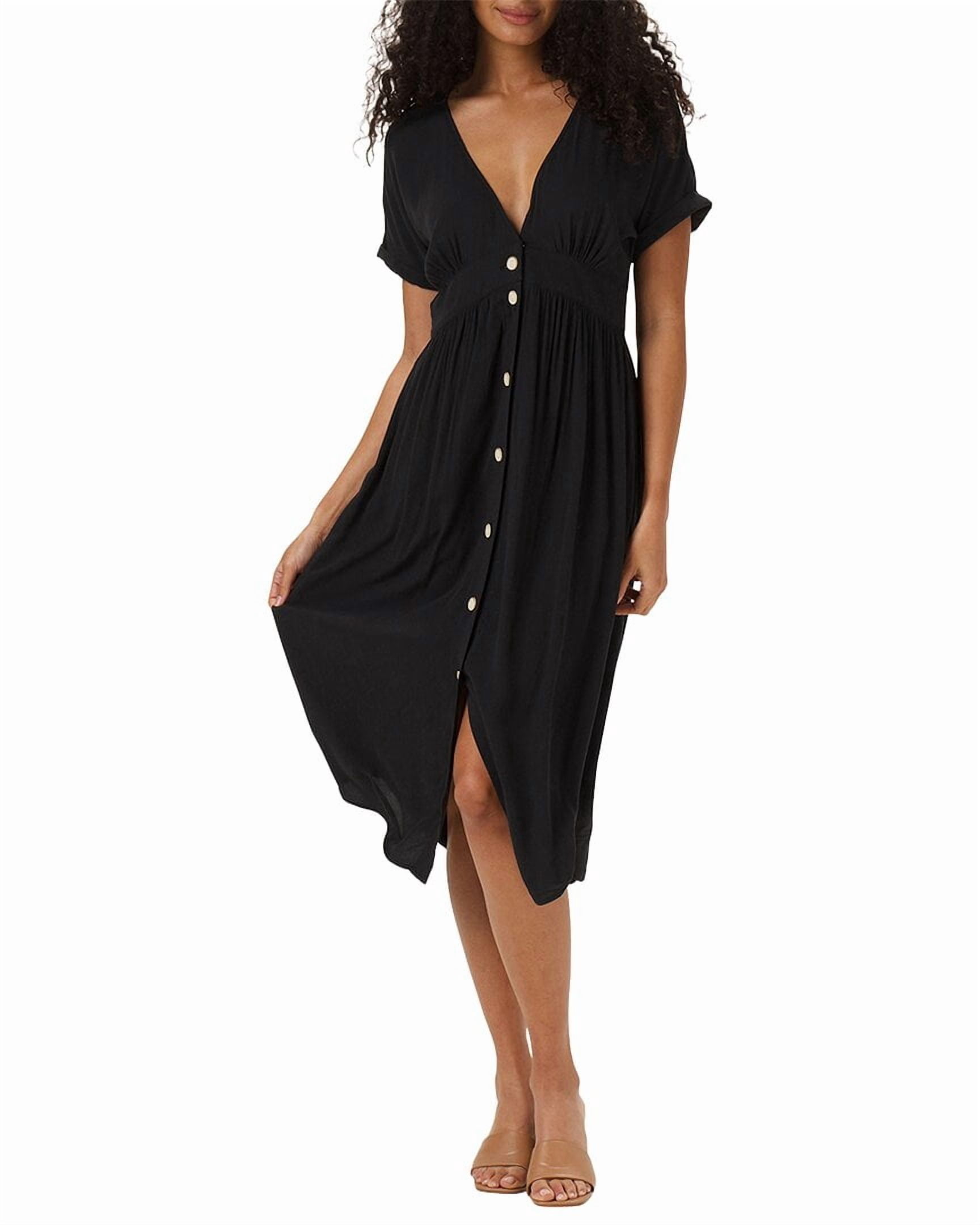 The Normal Brand Deep V Button-Thru Dress Women’s