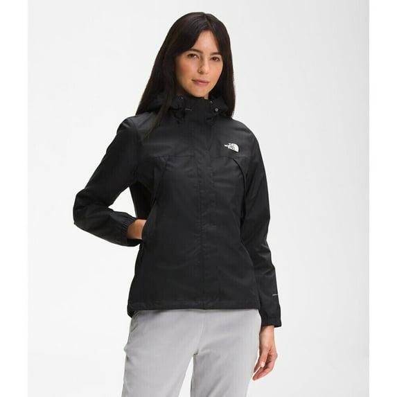 The North Face Antora Rain Jacket NF0A7QEUJK3 Women Black Full Zip Hooded APP606