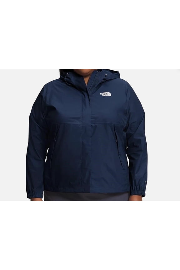 Antora Rain Jacket NF0A7QJNRG1 Women Aviator Navy Full Zip Hooded Plus Size 2x