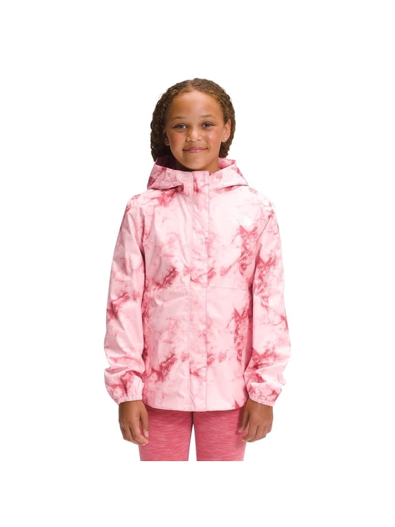 Antora Rain Jacket, Slate Rose Dye Texture Small Print, Girls' Medium (10-12)