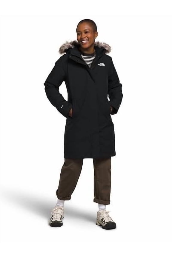 Arctic Parka Jacket Women Medium Black Long Sleeve Hooded SGN1612