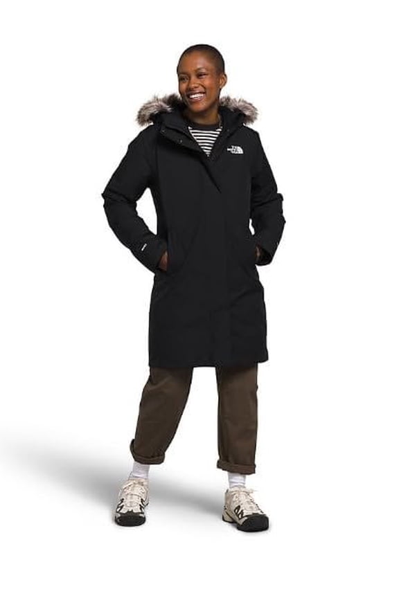 Arctic Parka Jacket Women Medium Black Long Sleeve Hooded SGN1612