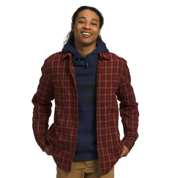 The North Face Arroyo Shirt Mens Brown Plaid Lightweight Flannel Collared SGN793 (Pink,Regular,S)