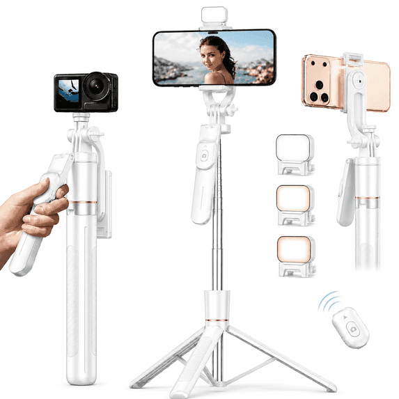 Tripod for iPhone, 67" Extendable Portable Phone Tripod Stand with Light