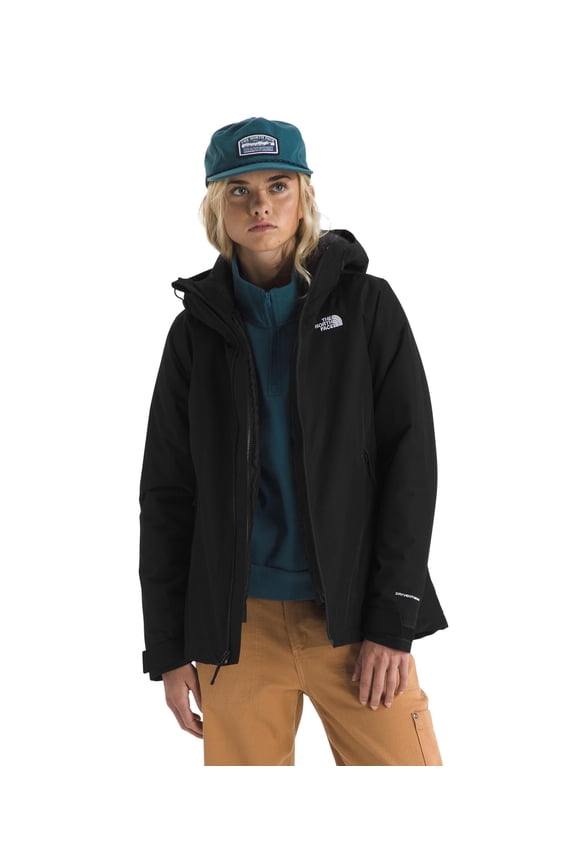 Carto Mono Triclimate Hooded Women's Insulated Jacket, Waterproof DryVent Shell, Heatseeker Liner, TNF Black, Medium, NF0A8D3D