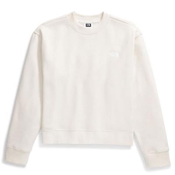 The North Face Evolution Fleece Crew-Neck Long-Sleeve Sweatshirt for Ladies White Dune S