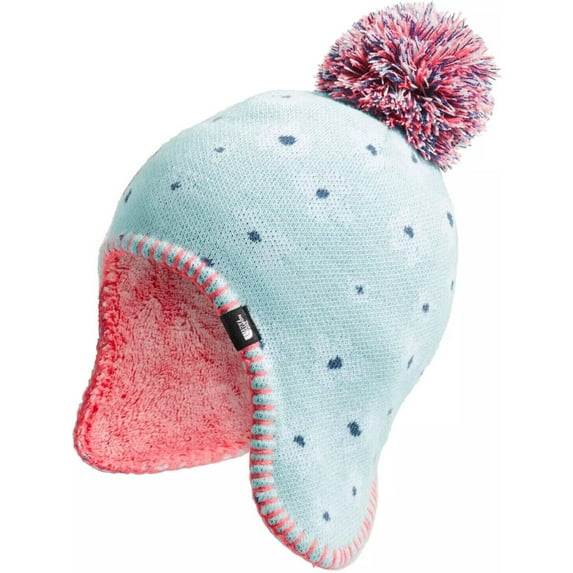 The North Face Hat Littles Kids Faroe Beanie Starlight Blue With Pom Pom (NF0A4VSJQ35) - Choose Size