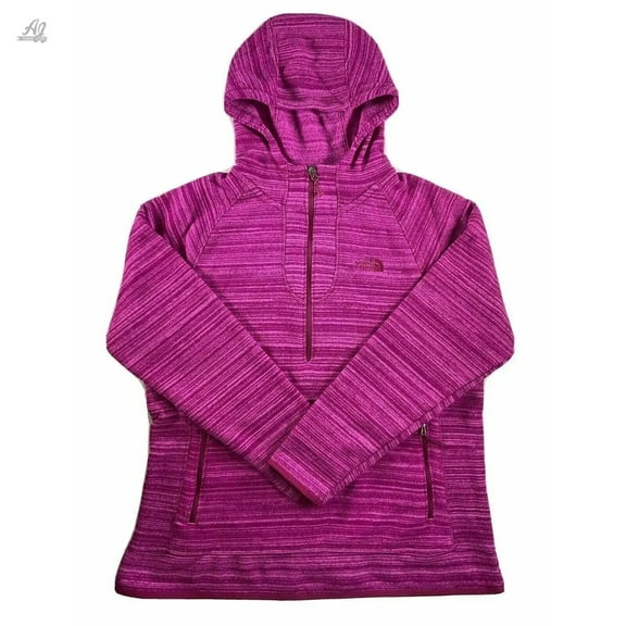 The North Face Jacket Crescent Sunshine 1/4 Zip Fleece Hooded Pullover Pink New