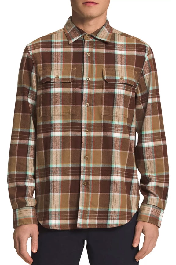 Mens Arroyo Flannel Shirt Large Utility Brown Plaid 2 - NWT