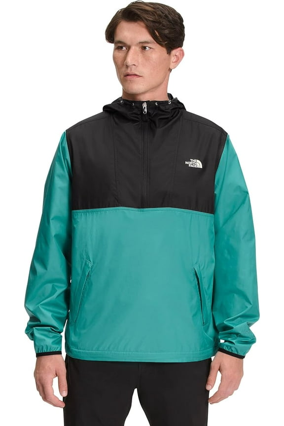 Men's Cyclone Anorak Windbreaker Jacket, TNF Black/Porcelain Green, Medium