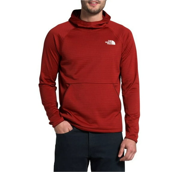 The North Face Men's Hoodie Echo Rock Long Sleeve Pullover Hooded Sweatshirt, Pompeian Red, 2XL