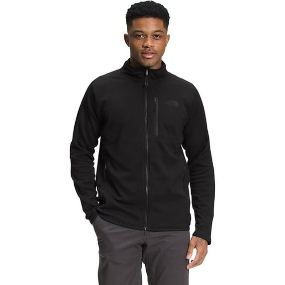 The North Face Men's Jacket Canyonlands Full Zip Long Sleeve Fleece Casual Coat, Black, XL