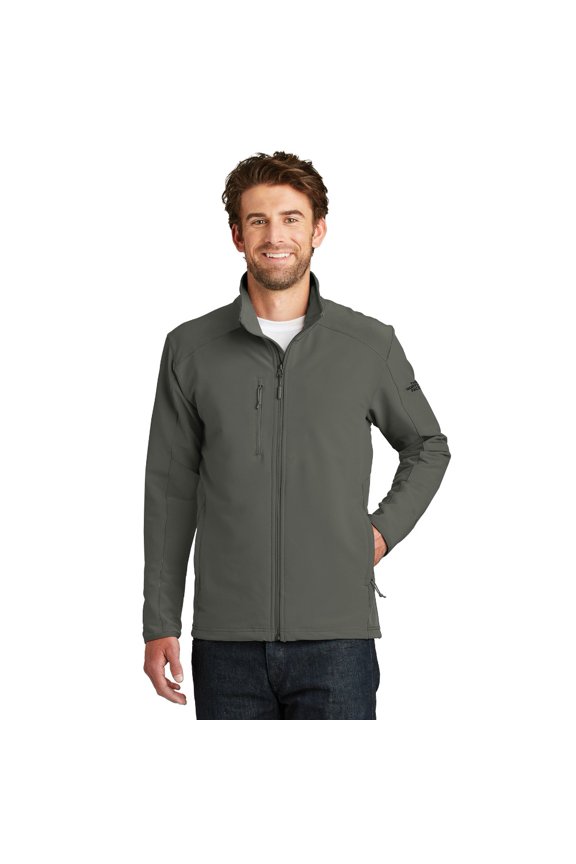 Men's Jacket Stretch Tech Softshell Long Sleeve Full Zip Coat, Dark Grey, XL
