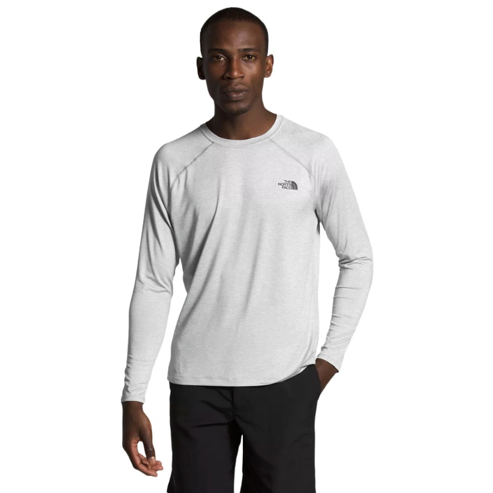 The North Face Men's Long Sleeve Shirt Hyperlayer FlashDry Athletic  T-Shirt, Light Grey Heather, M