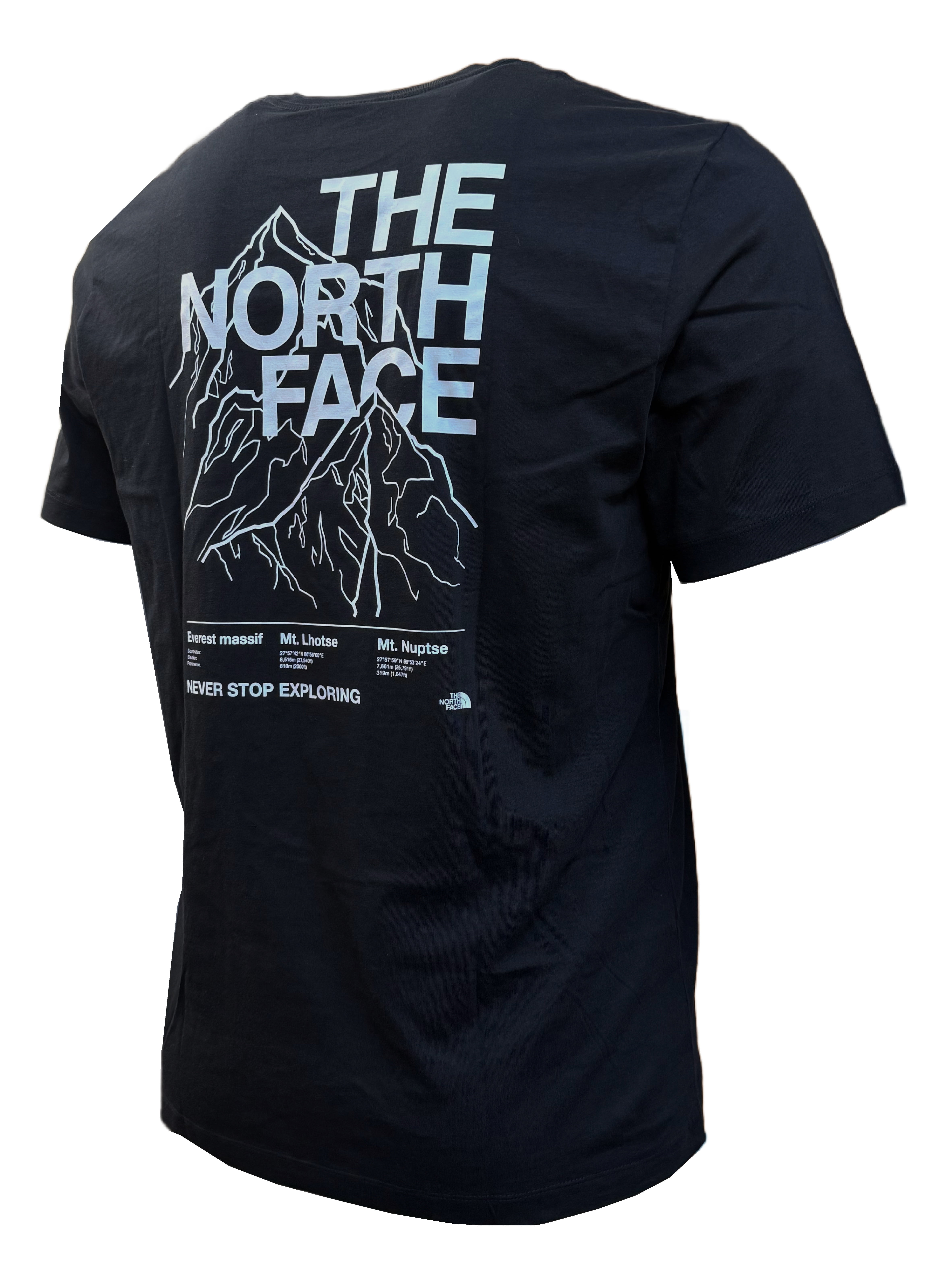 ★THE NORTH FACE★ Korean Short Sleeve T-shirt BLACK NT7UR60 The North Face Crew Neck Rib Knit Short Sleeve Box Tee
