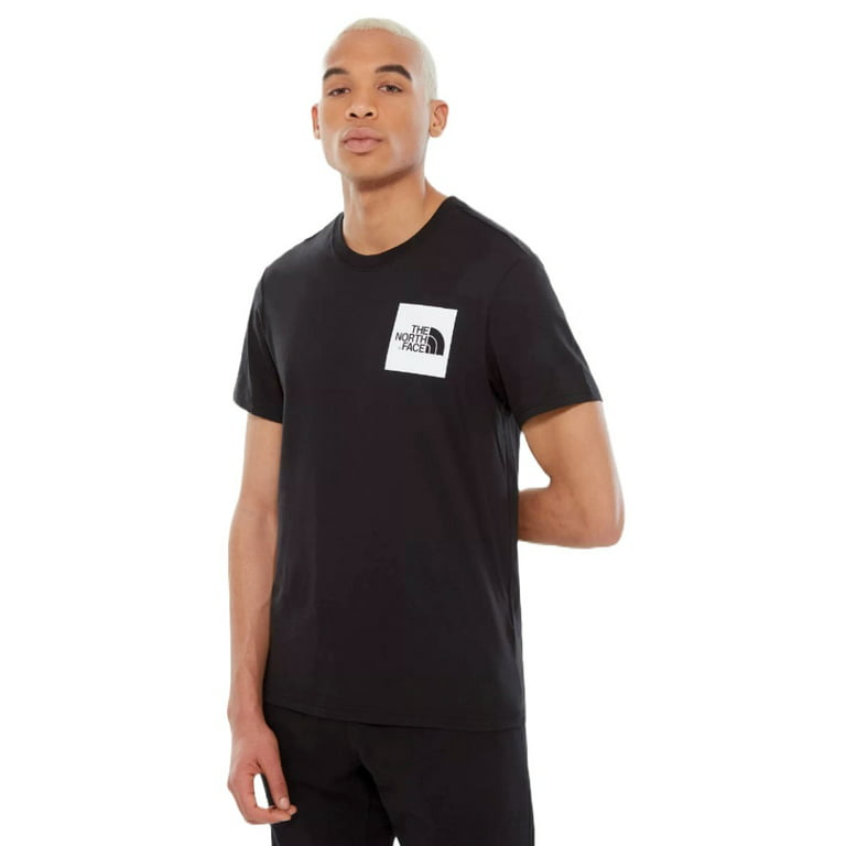 The North Face Men's T-Shirt Short Sleeve Casual Fine Box Logo Crewneck  Shirt, Black / White, S
