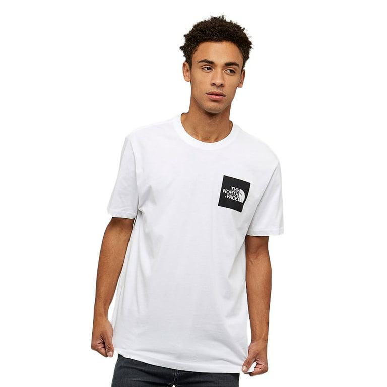 The North Face Men's T-Shirt Short Sleeve Casual Fine Box Logo Crewneck  Shirt, White / Black, L
