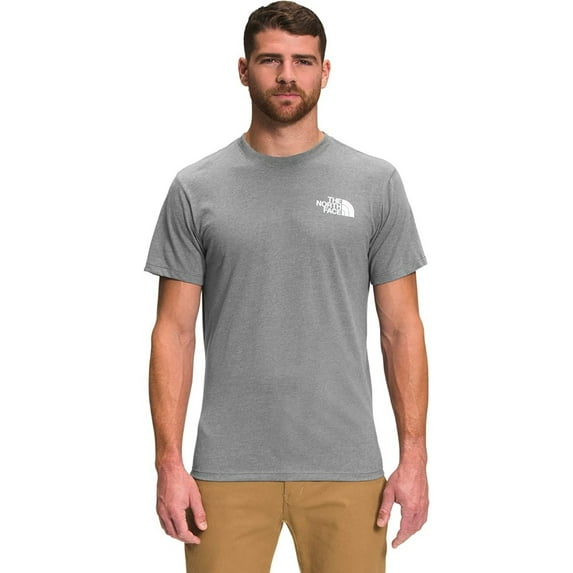 The North Face Men's T-Shirt Short Sleeve Half Dome Small Logo Regular Fit Tee, Grey White, S