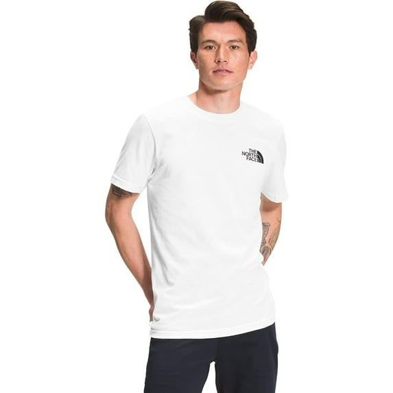 The North Face Men's T-Shirt Short Sleeve Half Dome Small Logo Regular Fit Tee, White Black, L