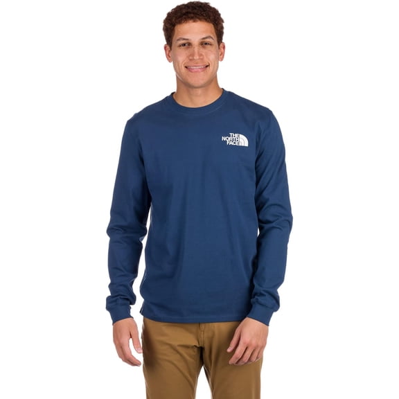 The North Face Mens Long Sleeve Throwback Tshirt Shady Blue XXL