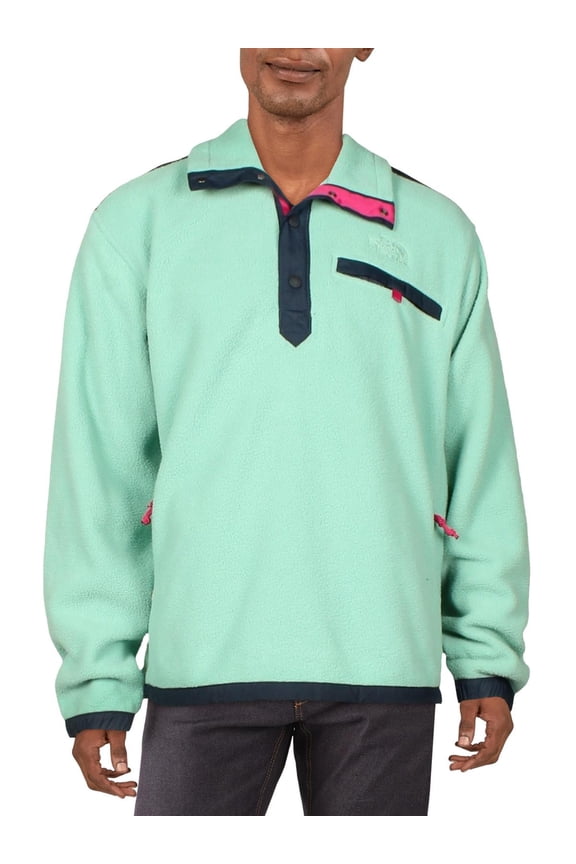 Mens Mixed Media Fleece 3/4 Zip Pullover