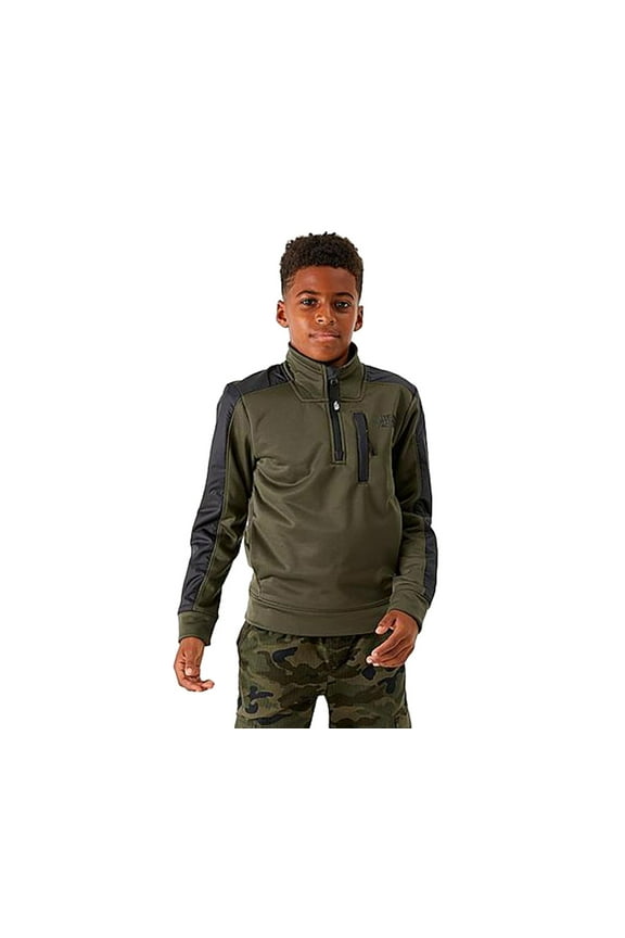 Mittellegi Half-Zip Boys Jackets Size M, Color: Olive/Black