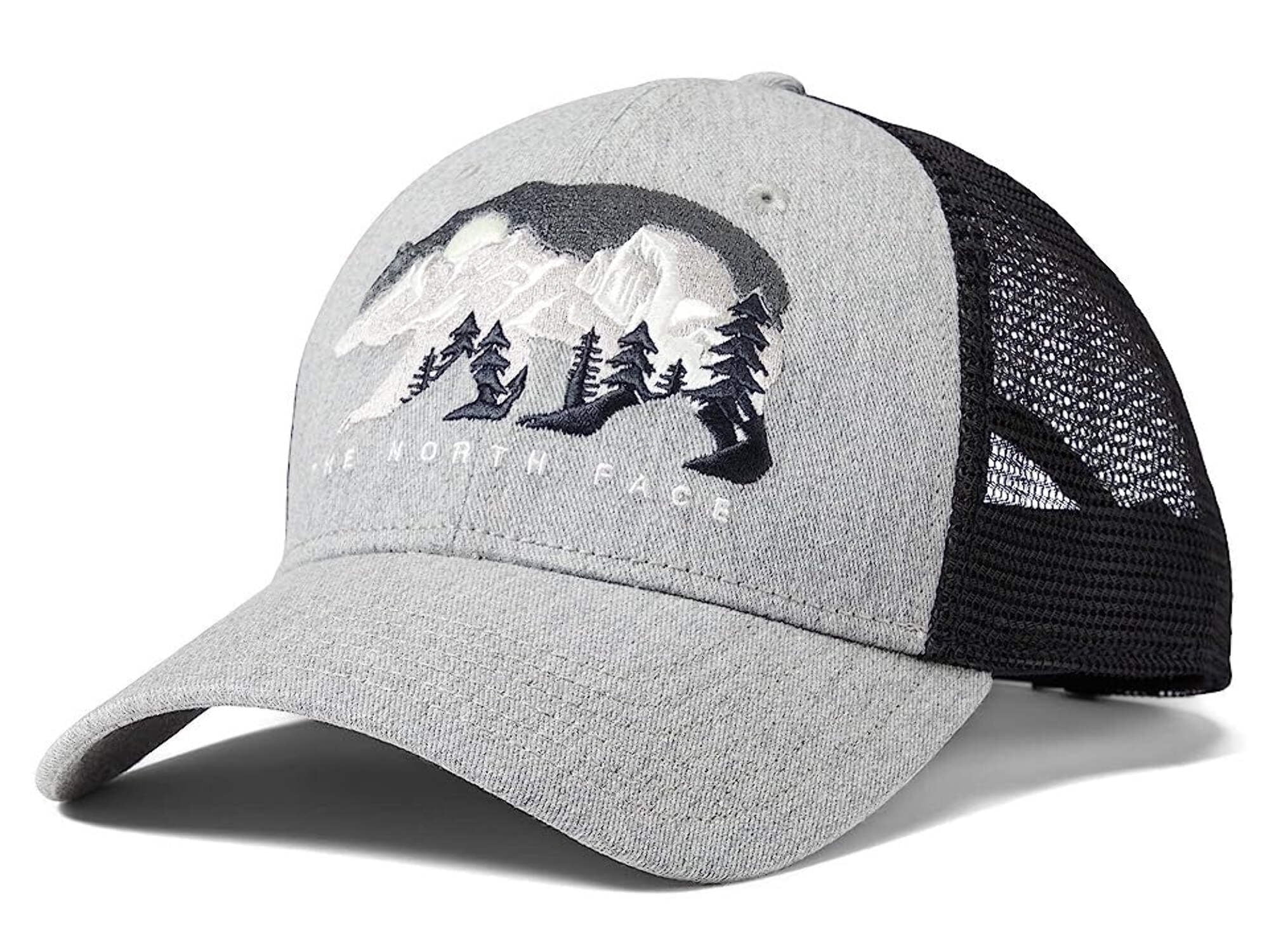 The North Face Mudder Trucker Hat Unisex Light Gray Embroidered Snapback UPS171