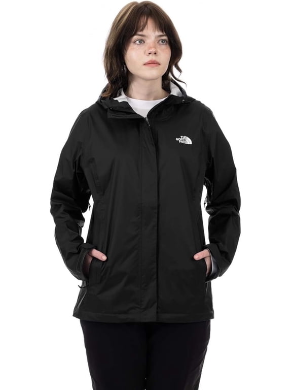 NF0A5EH5 Women Black Venture 2 Dryvent Hooded Rain Jacket ONF1230 (Regular,L)