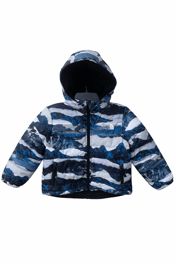 Boys Reversible Mt Chimbo Full Zip Hooded Jacket, XS, Optic Blue Mountain Traverse Print