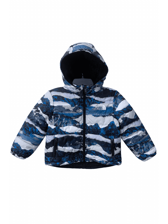 Boys Reversible Mt Chimbo Full Zip Hooded Jacket, XS, Optic Blue Mountain Traverse Print