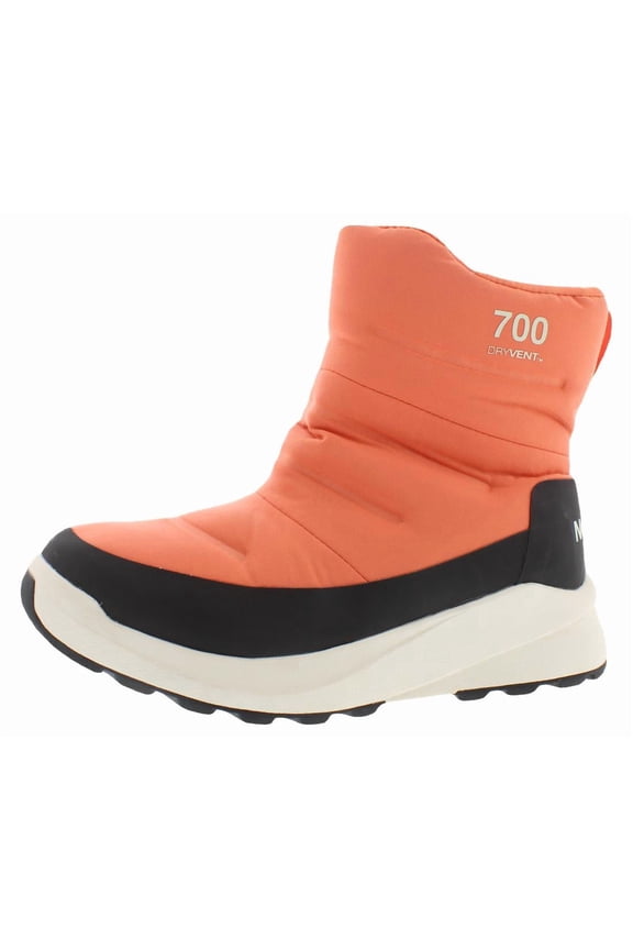 Nuptse II Bootie Waterproof Womens Shoes Size 6, Color: Coral Sunrise/Tnf Black
