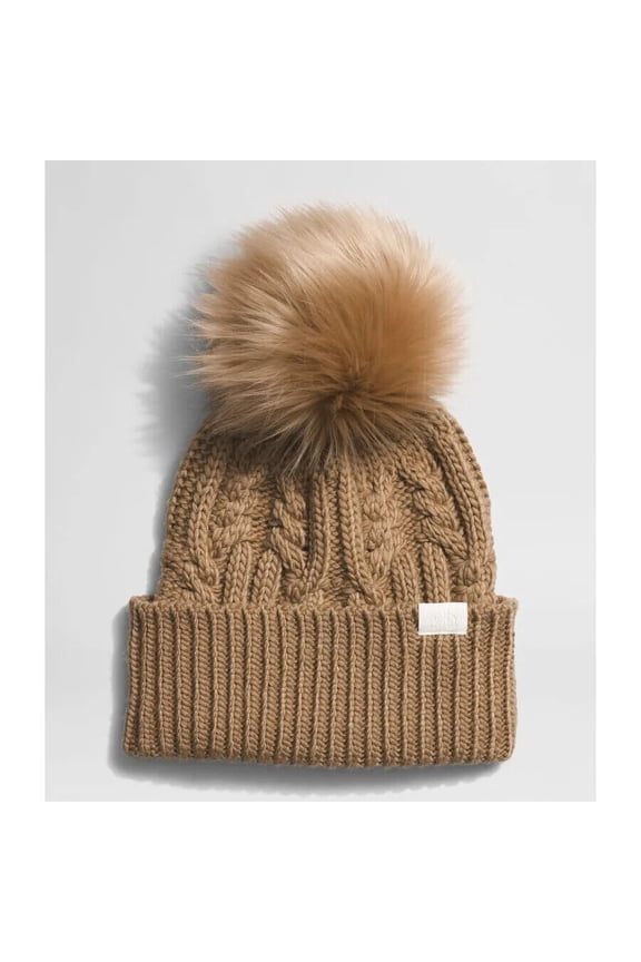 Womens Oh Mega Fur Pom Beanie, One Size, Almond Butter