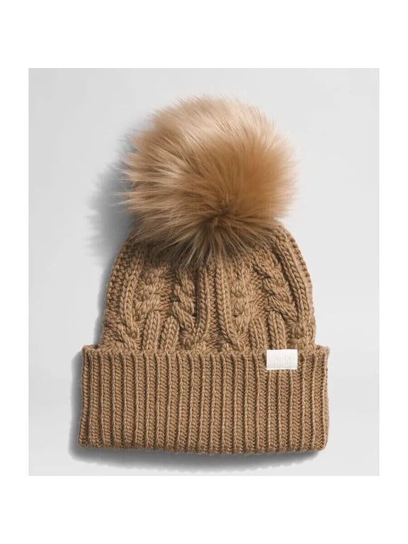 Womens Oh Mega Fur Pom Beanie, One Size, Almond Butter
