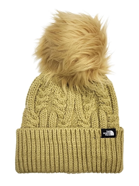 Oh Mega Women's Antelope Tan Oversize Faux-Fur Pom Beanie OS